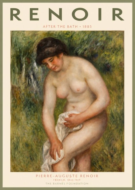 Renoir After the Bath No2 - Plakát