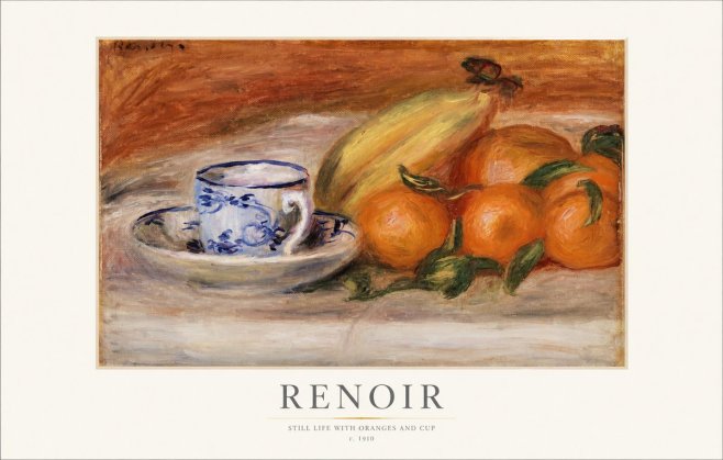 Renoir Still Life with Oranges and Cup No1 - Plakát