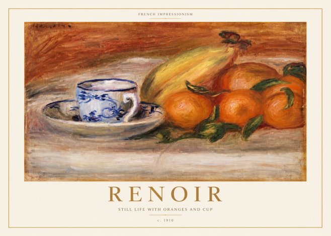 Renoir Still Life with Oranges and Cup No3 - Plakát