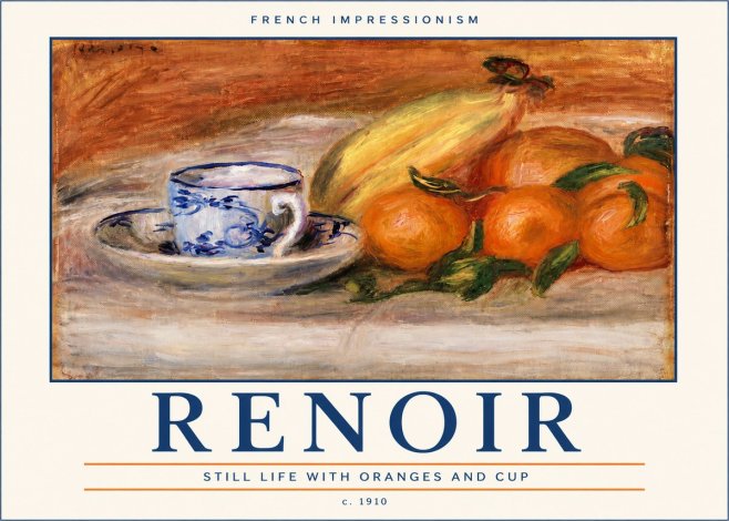 Renoir Still Life with Oranges and Cup No5 - Plakát