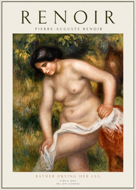 Renoir Bather Drying Her Leg No1 - Plakát