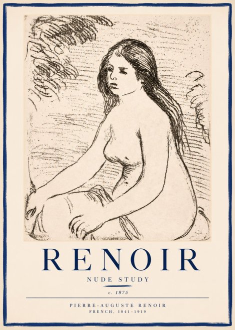 Renoir Nude Study No3 - Plakát