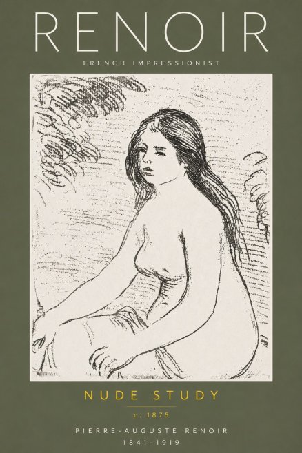Renoir Nude Study No4 - Plakát
