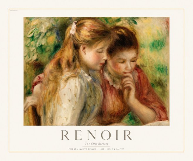 Renoir Two Girls Reading No1 - Plakát