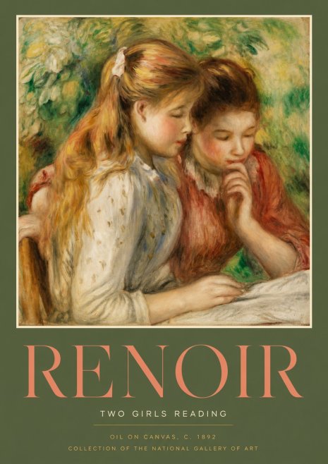Renoir Two Girls Reading No2 - Plakát