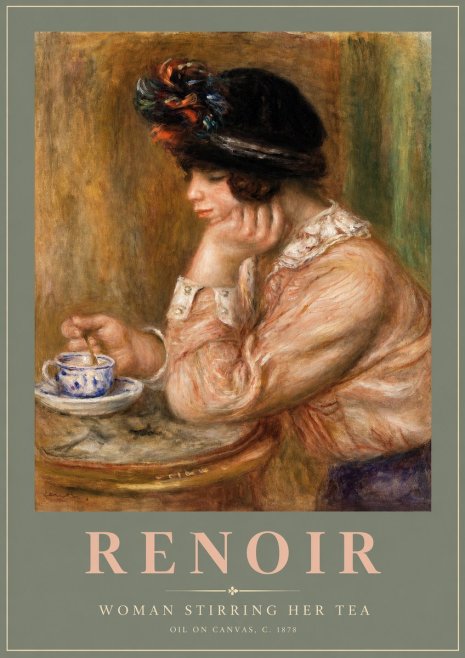Renoir Woman Stirring a Cup of Tea No2 - Plakát