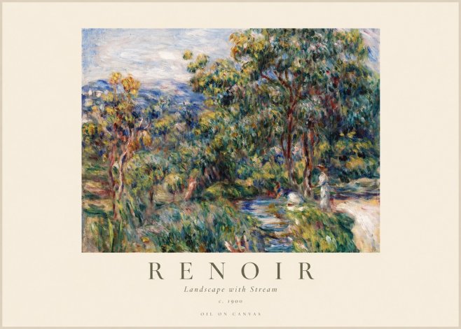 Renoir Landscape with Stream No1 - Plakát