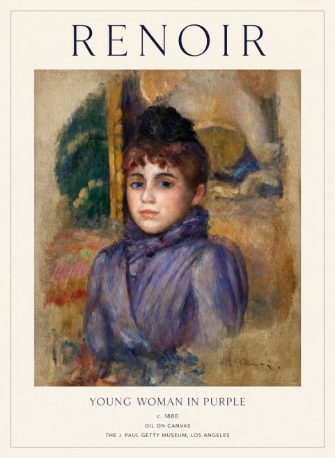 Renoir Young Woman in Purple No1 - Plakát