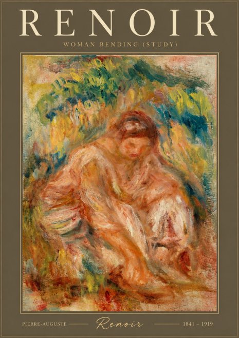Renoir Woman Bending (Study) No2 - Plakát