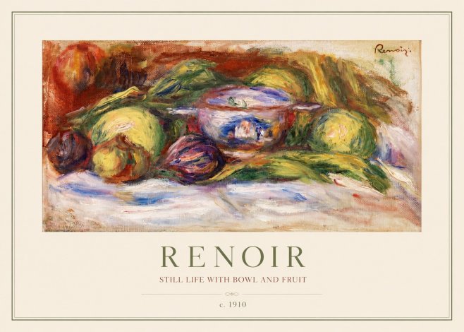 Renoir Still Life with Bowl and Fruit No1 - Plakát