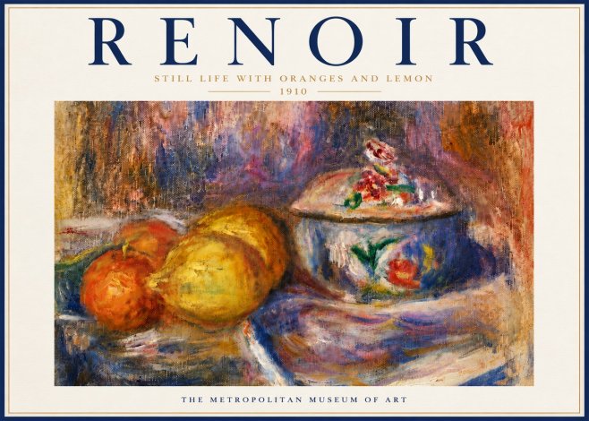 Renoir Still Life with Oranges and Lemon No6 - Plakát