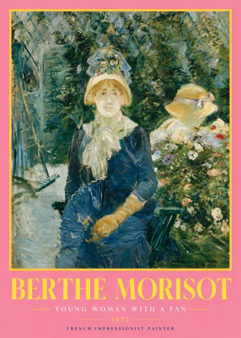 Berthe Morisot Young Woman with a Fan I No4 - Plakát