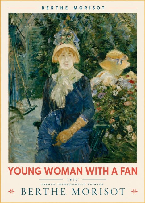 Berthe Morisot Young Woman with a Fan I No6 - Plakát