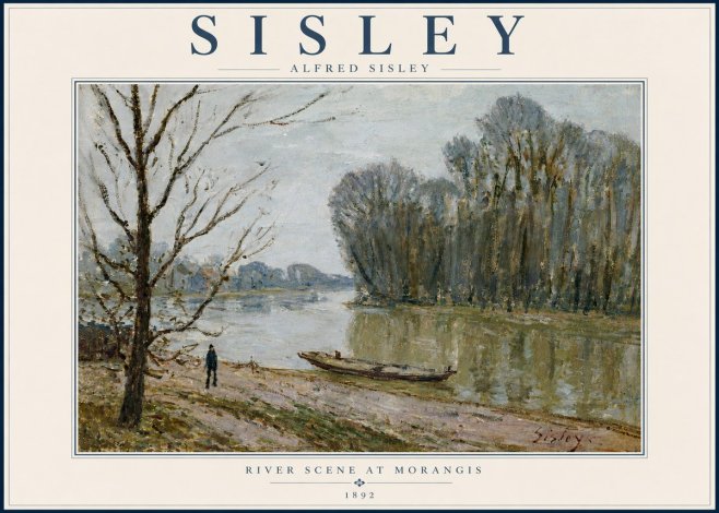 Sisley River Scene at Morangis No4 - Plakát