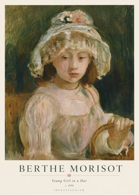 Berthe Morisot Young Girl in a Hat No1 - Plakát