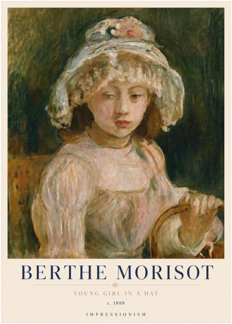 Berthe Morisot Young Girl in a Hat No3 - Plakát