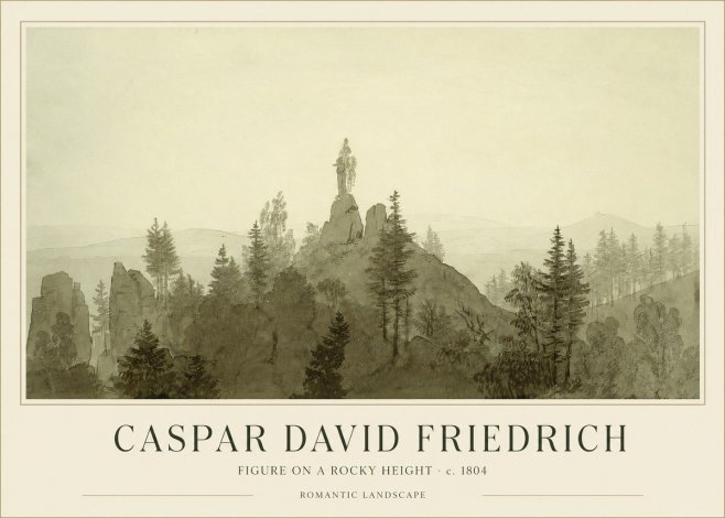 Caspar David Friedrich Figure on a Rocky Height No1 - Plakát