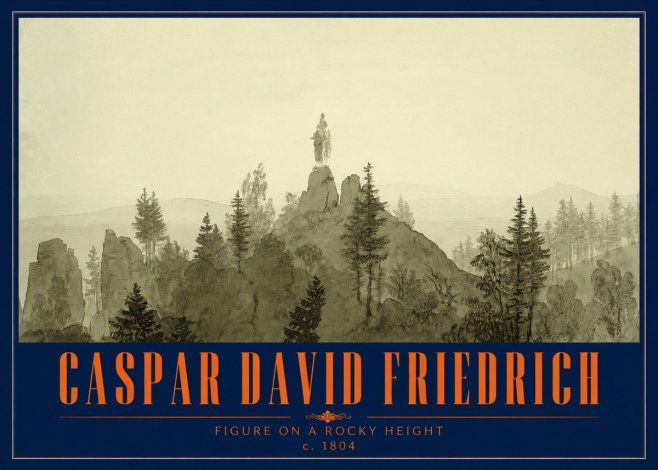 Caspar David Friedrich Figure on a Rocky Height No2 - Plakát
