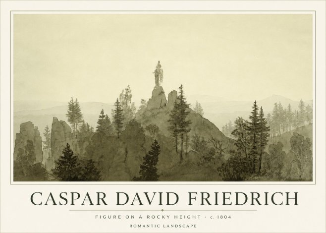 Caspar David Friedrich Figure on a Rocky Height No3 - Plakát