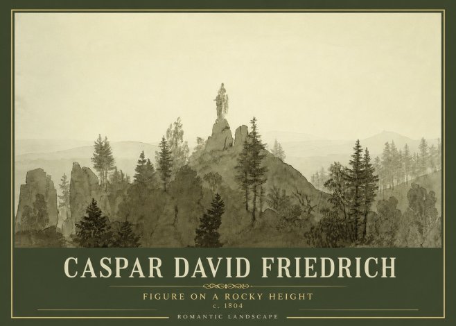 Caspar David Friedrich Figure on a Rocky Height No4 - Plakát