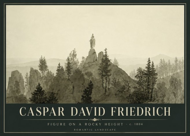 Caspar David Friedrich Figure on a Rocky Height No6 - Plakát