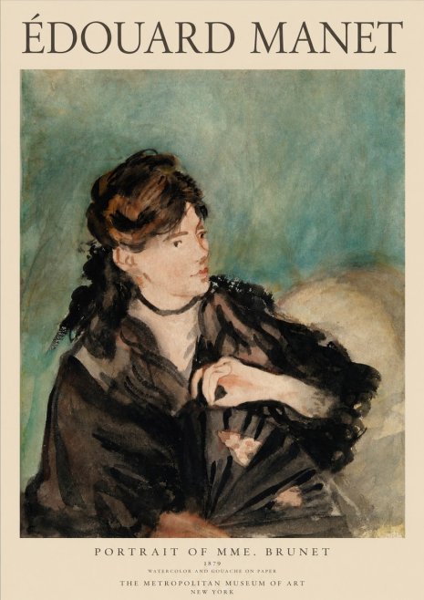 Édouard Manet Portrait of Mme. Brunet No1 - Plakát