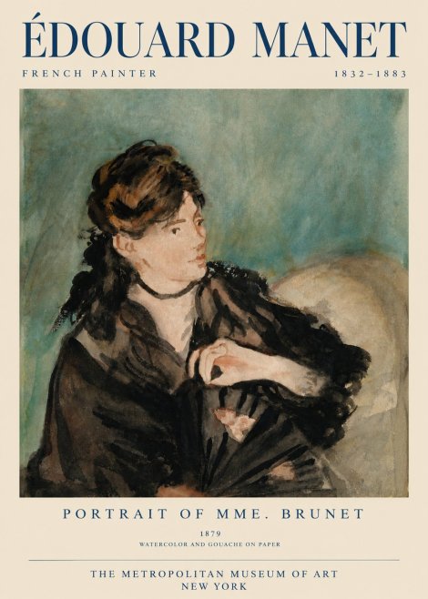 Édouard Manet Portrait of Mme. Brunet No4 - Plakát