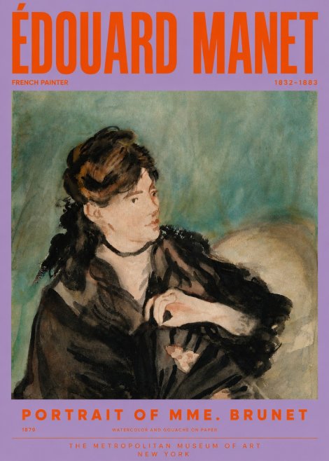 Édouard Manet Portrait of Mme. Brunet No6 - Plakát