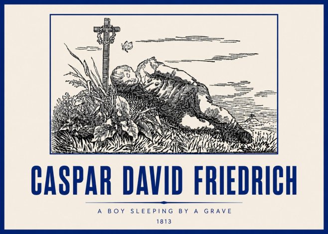 Caspar David Friedrich A Boy Sleeping by a Grave No6 - Plakát