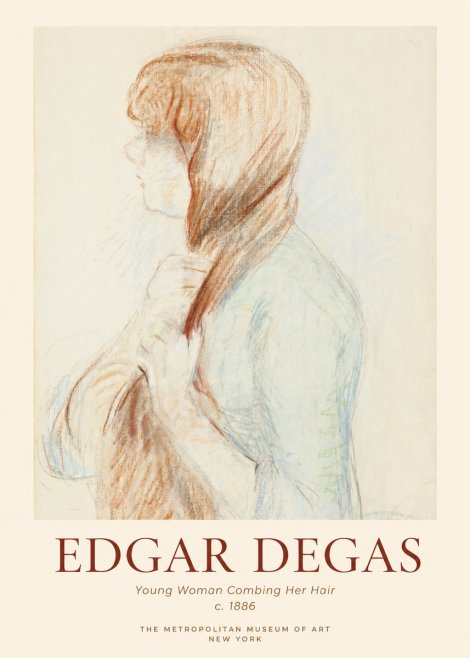 Edgar Degas Young Woman Combing Her Hair No1 - Plakát