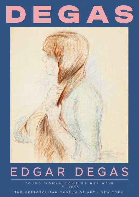 Edgar Degas Young Woman Combing Her Hair No2 - Plakát