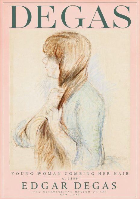 Edgar Degas Young Woman Combing Her Hair No3 - Plakát