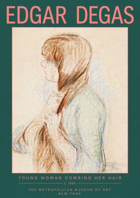 Edgar Degas Young Woman Combing Her Hair No5 - Plakát