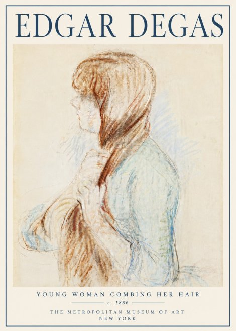 Edgar Degas Young Woman Combing Her Hair No6 - Plakát