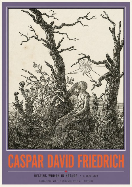 Caspar David Friedrich Resting Woman in Nature No2 - Plakát