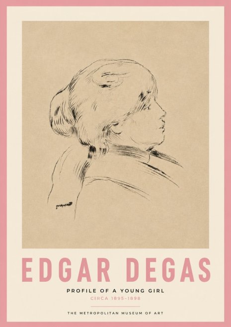 Edgar Degas Profile of a Young Girl No3 - Plakát