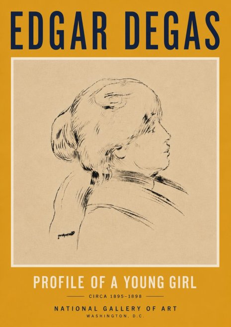 Edgar Degas Profile of a Young Girl No6 - Plakát