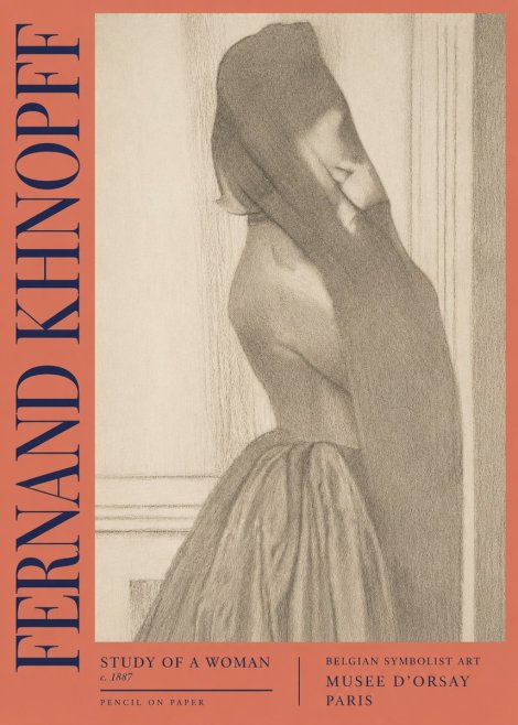 Fernand Khnopff Study of a Woman No2 - Plakát