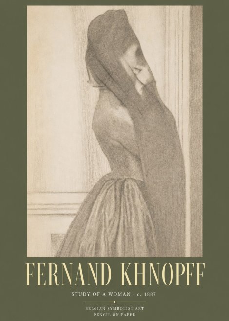 Fernand Khnopff Study of a Woman No3 - Plakát