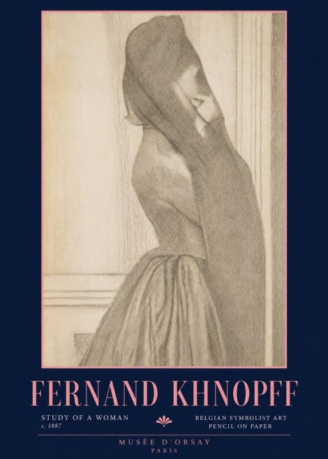 Fernand Khnopff Study of a Woman No4 - Plakát