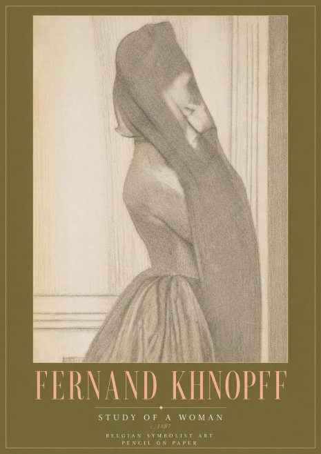Fernand Khnopff Study of a Woman No6 - Plakát