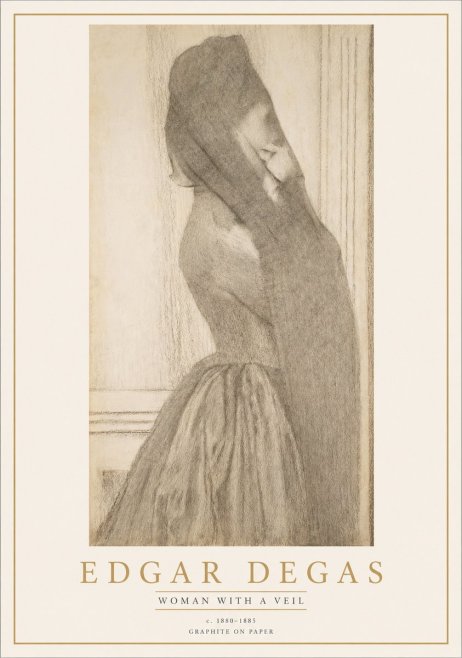 Edgar Degas Woman with a Veil No1 - Plakát
