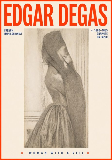Edgar Degas Woman with a Veil No4 - Plakát