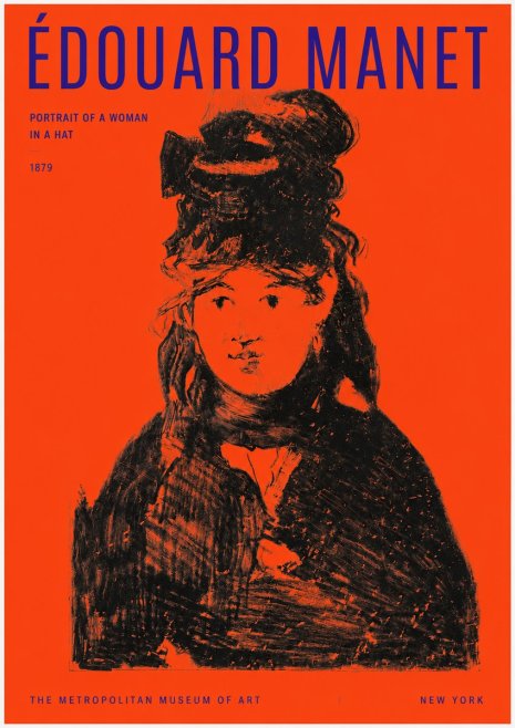 Édouard Manet Portrait of a Woman in a Hat No2 - Plakát