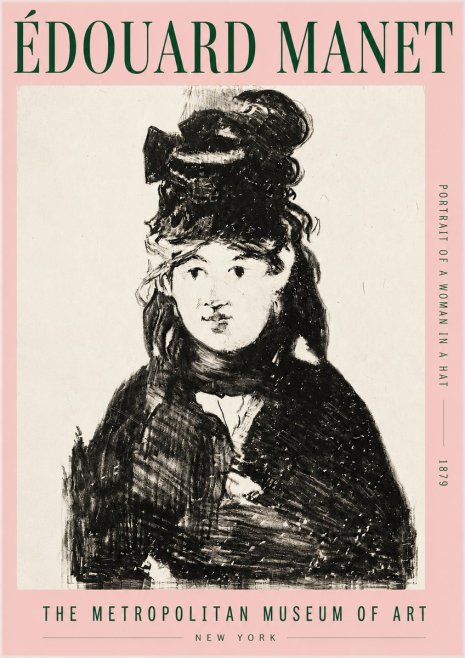 Édouard Manet Portrait of a Woman in a Hat No3 - Plakát