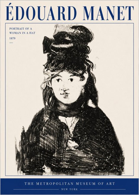 Édouard Manet Portrait of a Woman in a Hat No4 - Plakát