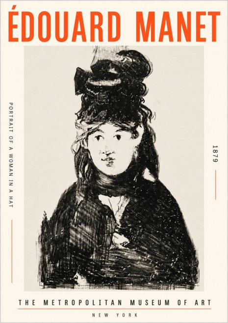 Édouard Manet Portrait of a Woman in a Hat No5 - Plakát