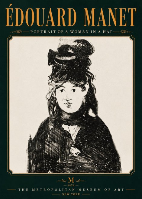 Édouard Manet Portrait of a Woman in a Hat No6 - Plakát