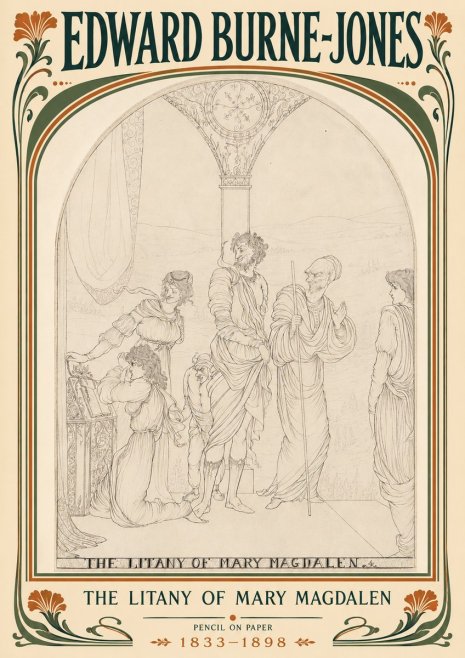 Edward Burne-Jones The Litany of Mary Magdalen No5 - Plakát