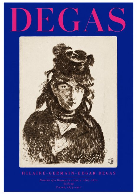 Edgar Degas Portrait of a Woman in a Hat No2 - Plakát